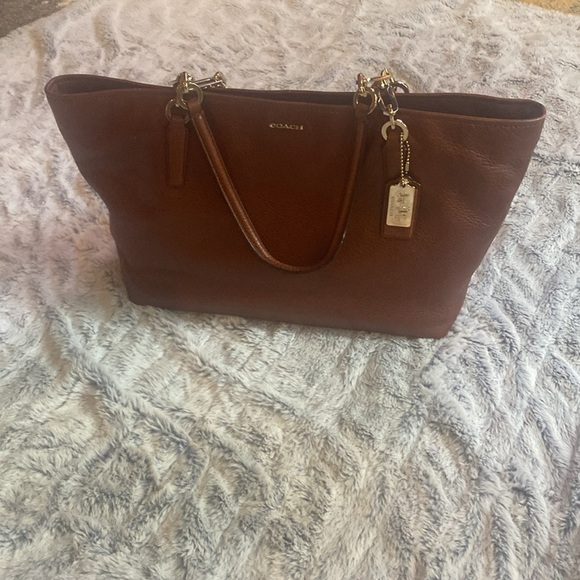 - Coach Brown Leather East West Madison Tote Bag - Picture 2 of 10